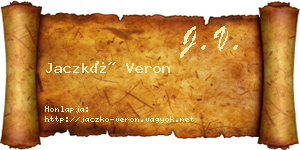 Jaczkó Veron névjegykártya