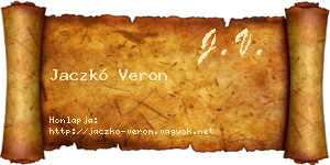 Jaczkó Veron névjegykártya